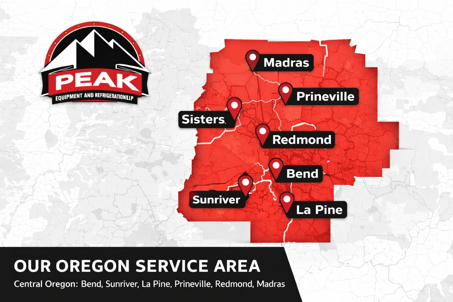 Peak Equipment Service Area Map
